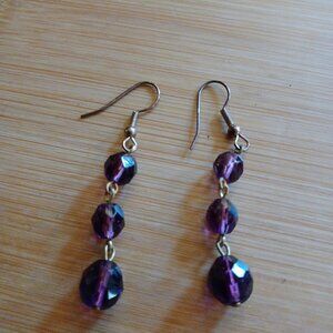 Deep Purple Pierced Earrings